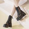 10cm Leather Thick Soled Mesh Boots for Women, New Hollowed Out Martin Boots. Small Stature Makes You Look Taller and Slimmer, Martin Boots
