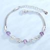 Trendy 925 Sterling Silver Infinity Charm Bracelet for Women Purple Crystal with CZ 8"Shaped Bracelet Engagement Jewelry Gift