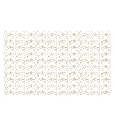100Pcs Bowknot Shaped Cute Paper Clips Gold/ Rose Gold Anti Rust Metal Paperclips 32*22mm Compact Size Bow Shape Paper Clips