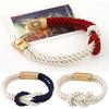 Women's Men's Braided Rope Chain Bracelet With Magnetic Clasp Bow Charm Bangle