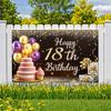 Gift Decoration Happy 18th Birthday Event Decoration Party Banner for Holiday Celebration Indoor Decoration Party Celebration