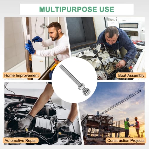 METERXITY 10-Pack Hex Head Screws, Bolts, Nuts, Flat Washers, and Lock Washers, M6x60mm Stainless Steel Bolt and Nut Kit for Equipment/Machinery, Full