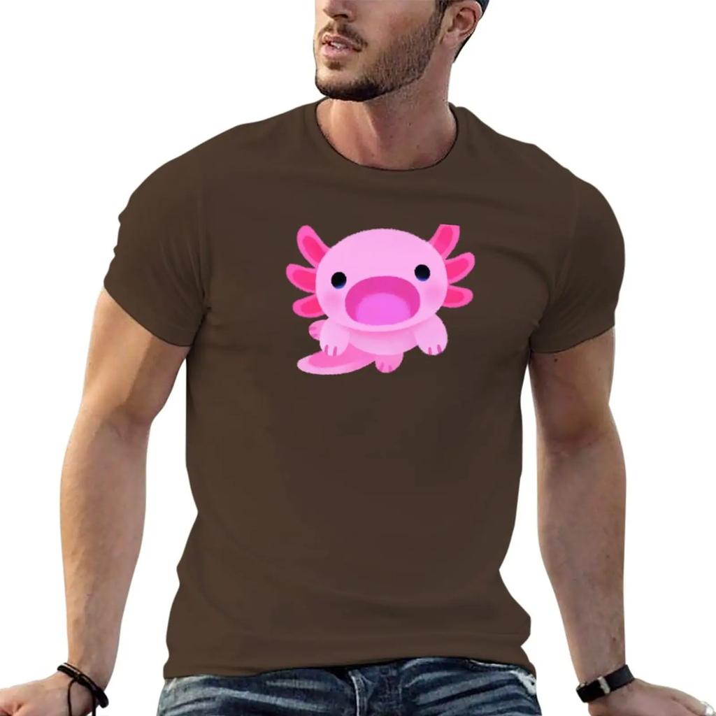 Happy axolotl - blue T-Shirt customized t shirts custom t shirts heavyweight t shirts for