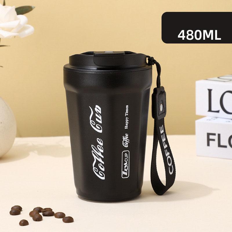 

Кружка для кофе из нержавеющей стали 316, кофейные чашки для сохранения горячего/холодного кофе, чая и пива, студенческий термос, дорожная кружка с защитой от проливания и крышкой, бутылка для воды 400ml чёрный