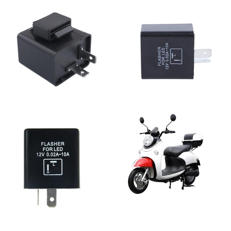2-poliges elektronisches LED-Blinkrelais für LED-Blinkerbirnen für Motorräder, Hyper Flash, einstellbares LED-Blinkrelais