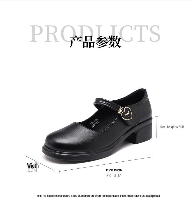 Red Dragonfly Women's Mary Jane Shoes - Wide Toe, Thick Sole, Height-Boost, Genuine Leather, Casual, Summer.