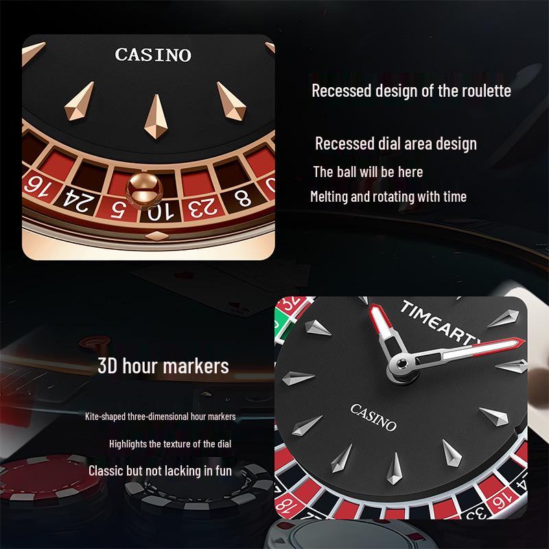 Men's Trendy Luminous Waterproof Quartz Watch with Leather Strap