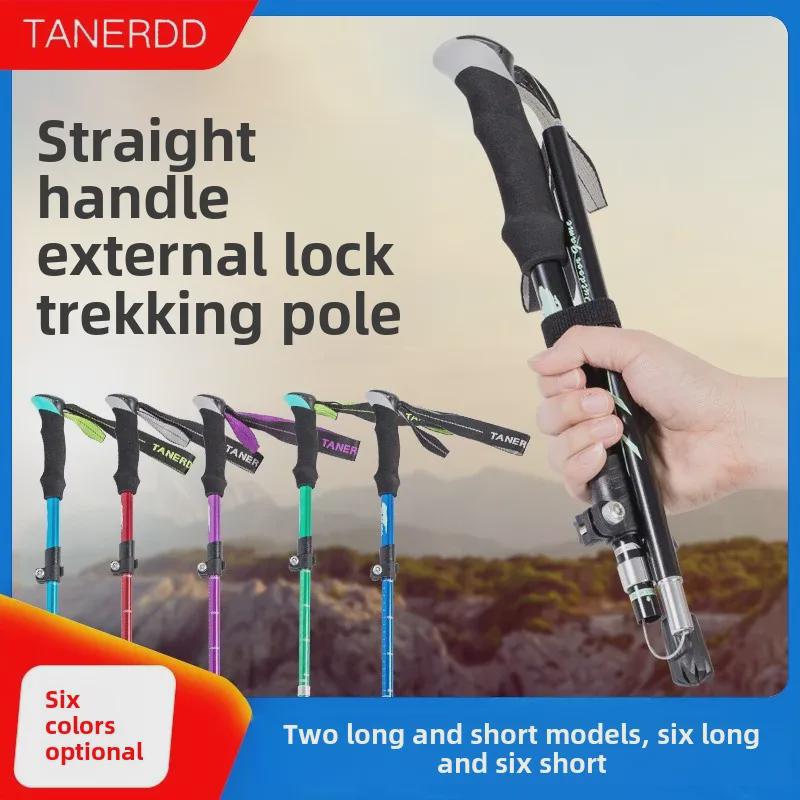 Bastón de Trekking de Aluminio Plegable Ultraligero: Bastón Telescópico para Senderismo y Caminata