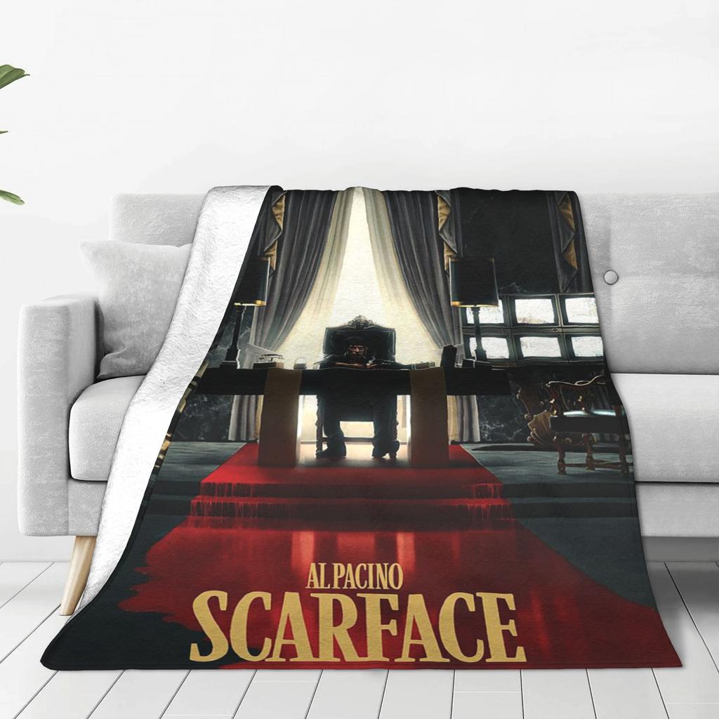 Scarface Original Movie Tony Montana Blanket Lightweight Fleece Throw Blanket for Home Bedroom Office Throws Bedspread Quilt