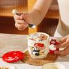 Panda Water Cup with Lid Cute Ceramic Mug Office High Looking Drinking Water Cup Breakfast Milk Cup Gift