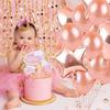 Girl  Birthday Cake Decoration Set Second Birthday Cake Topper with Rainbow Clouds Stars Cake Picks Two Year Old
