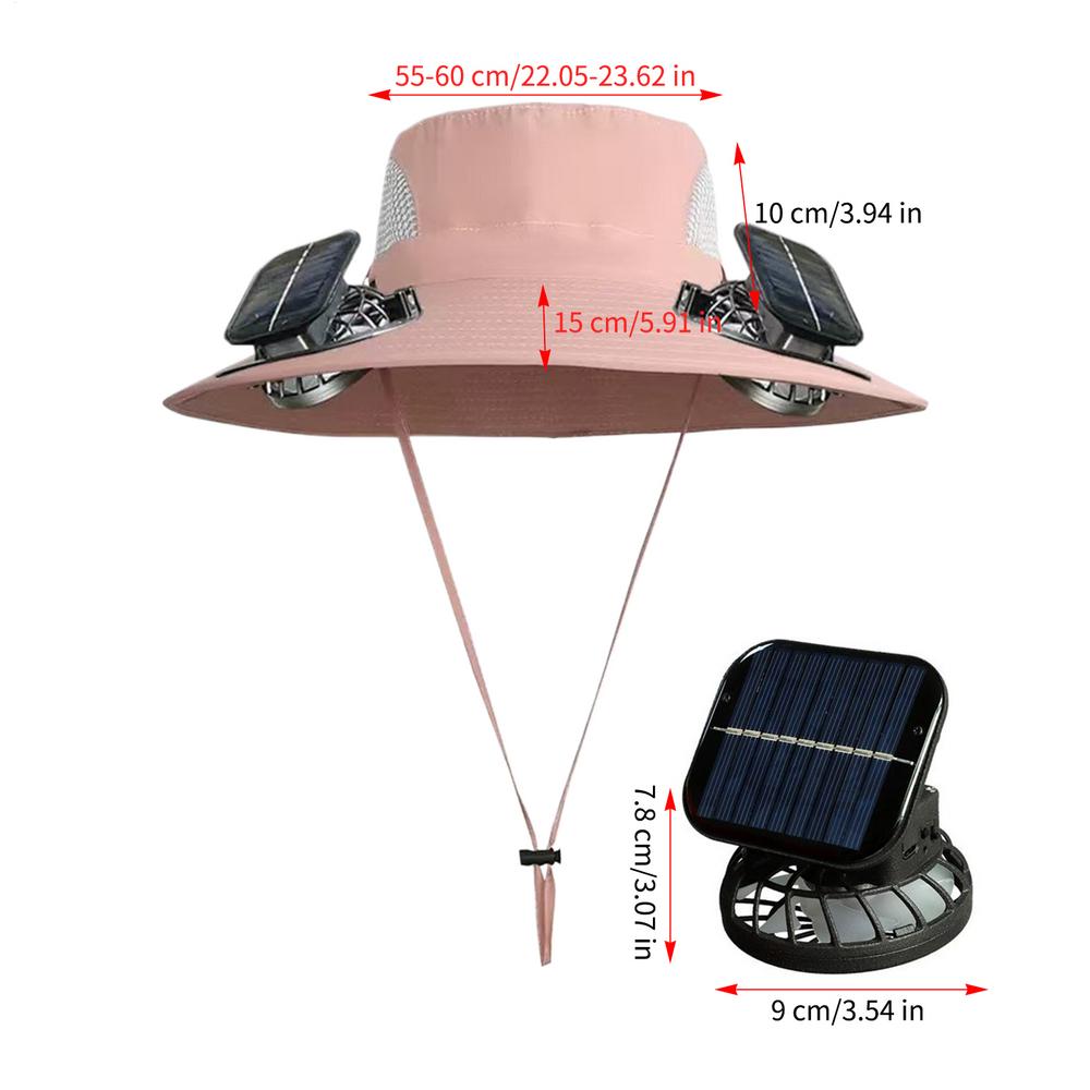

Wide Brim Sun Hat Rechargeable Breathable Cooling Mens Hat Sun Cap with Fan for Women Adults Summer Beach Picnic Camping Hiking розовый