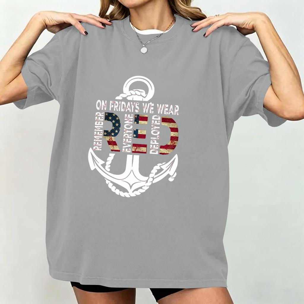 Women's Casual Short Sleeve T-Shirt Loose Fit Crew Neck Graphic Print Top Comfortable Summer Tee for Daily Wear