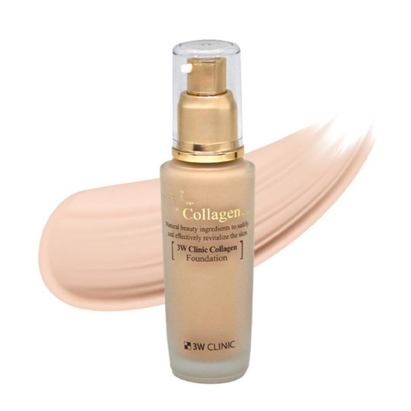 3W CLINIC Collagen Foundation 50ml (21 Clear Beige / 23 Natural Beige) 21 Clear Beige