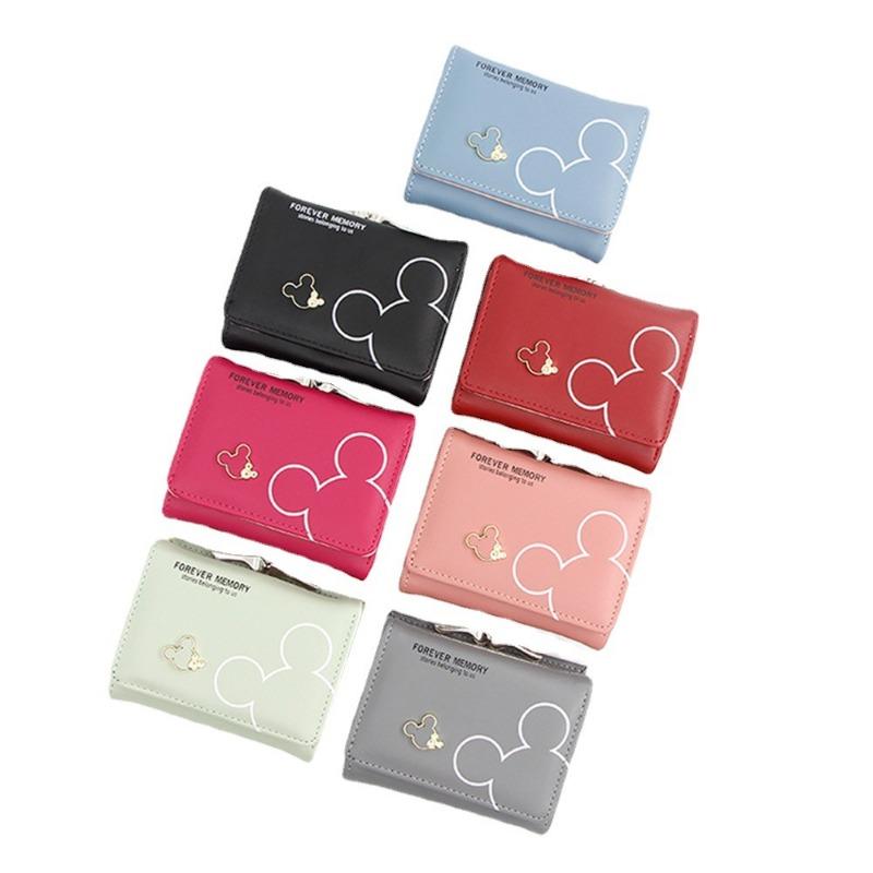 Niche design leather change bag, short 30% off card bag, money bag, printed wallet