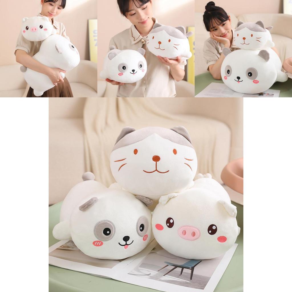 Adorable Dingding Series Plush Pillow Soft Cartoon Stuffed Toy For Girls Panda And Pig