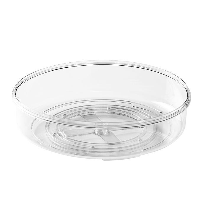 Round Makeup Organizer Countertop Rotating Clear Nordic Style Cosmetic Storage Box