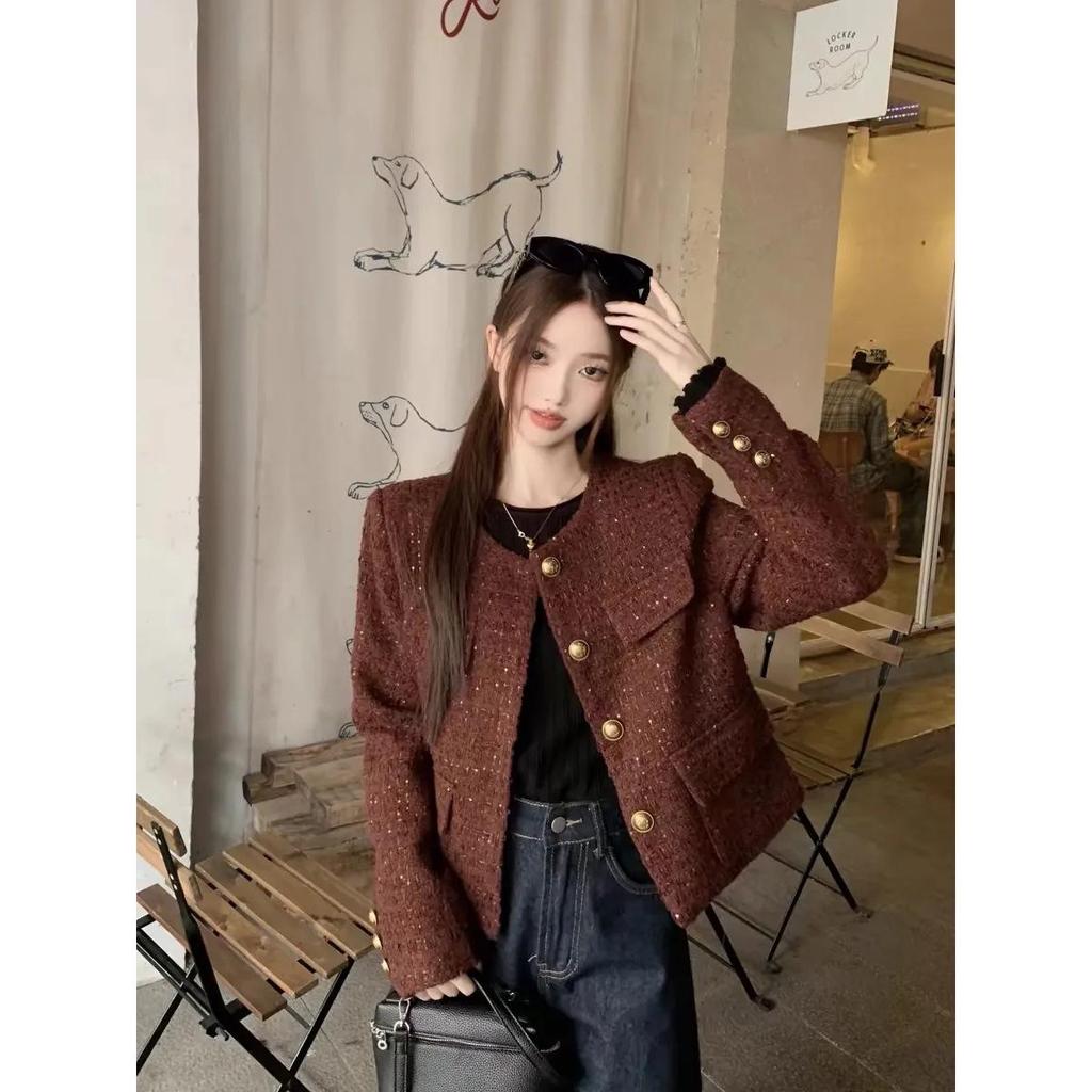 Chic Retro Sequin Long-Sleeve Jacket - Women's Autumn Fashion