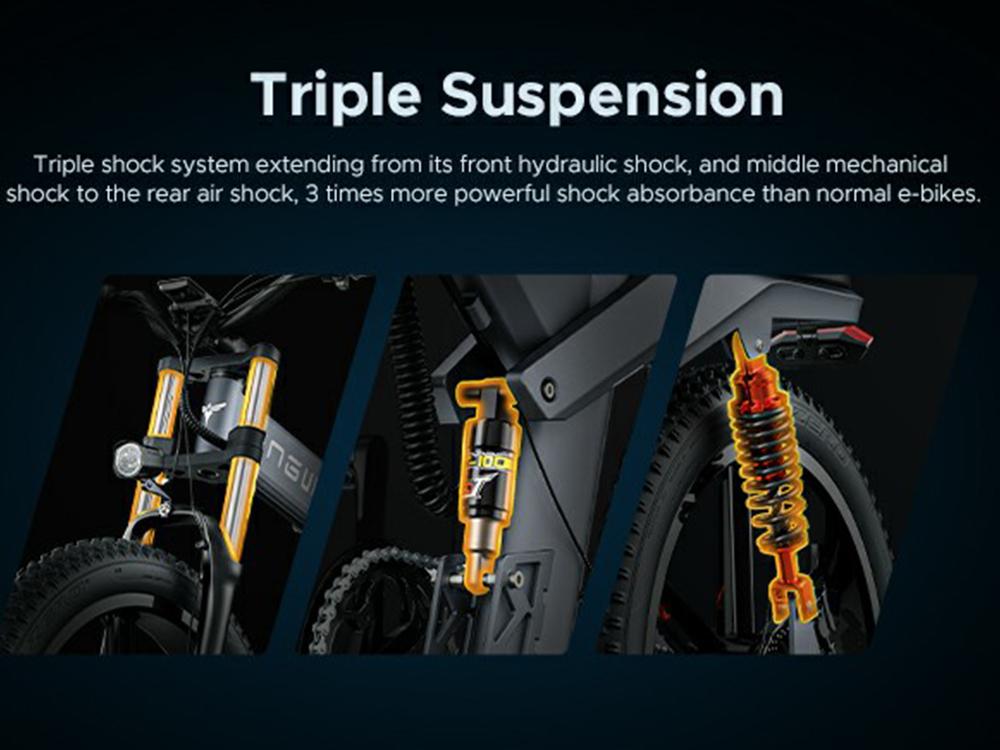 Skládací elektrokolo ENGWE X26 1000W Motor Top 48V 29.2AH Maximální dojezd 100 km Nosnost 150 kg Celoodpružené elektrokolo