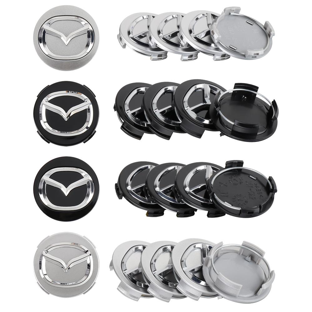 56MM Car Logo Wheel Center Hub Caps Badge Cover Sticker For Mazda Axela Demio Atenza CX CX3 CX7 CX30 CX60 CX9 2 3 4 323 MX3 MX6