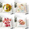 3 Cartoon Of An Oriental Dragon Illustration Pillow Case Home Living Room Decoration Linen Pillowcover Cushion Cover