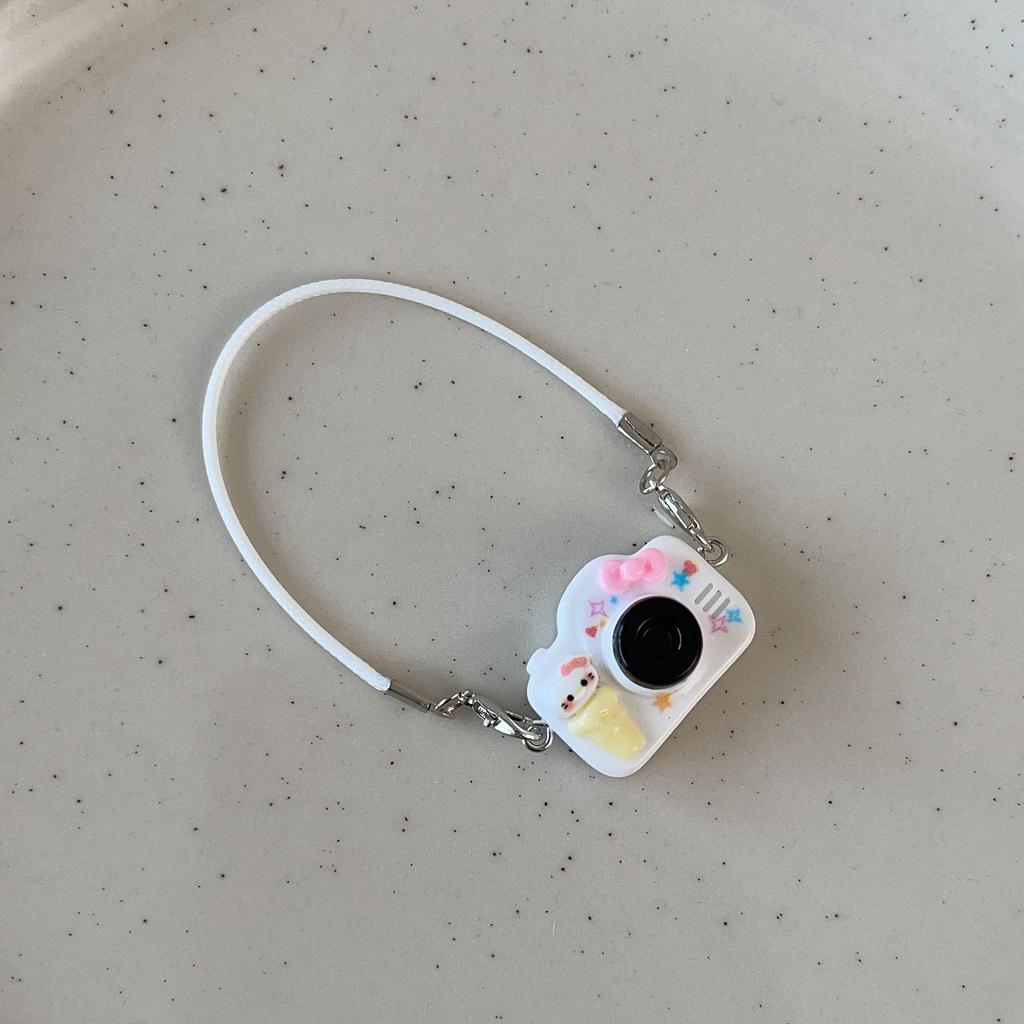 Dollhouse Mini Pendant Cartoon Camera Bow Knot Lanyard Accessory