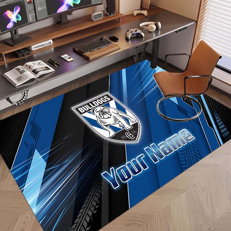 Custom Rug Canterbury-Bankstown Bulldogs Pattern Print Name Text Soft Non‑Slip Floor Carpet for Home Indoor Decoration