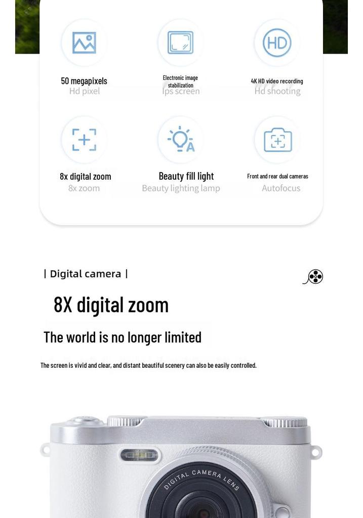 Vintage HD High-Pixel Dual Camera for Selfies and Portability