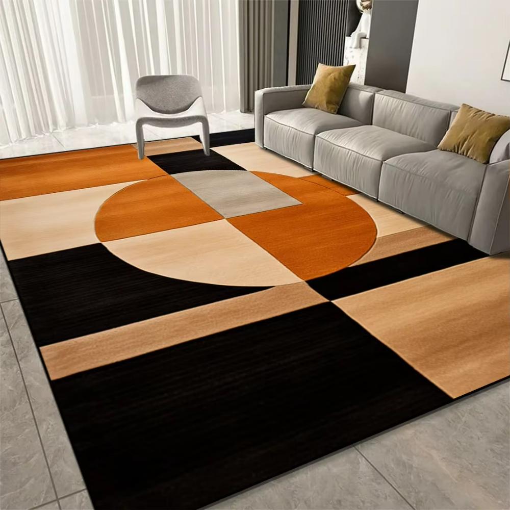 

Luxury Orange Geometric Print Carpet Living Room Decor Sofa Rug Bedroom Bedside Rug Kitchen Dining Coffee Table Floor Mat 40x60CM