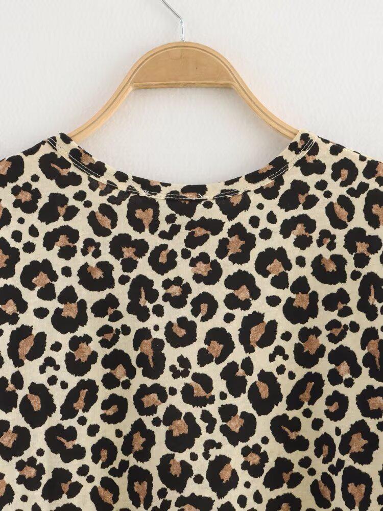 Spring 2025 Women's European & American Style Crew Neck Short Sleeve Print T-Shirt