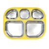 Lilpang Mate Bezpieczny Podwójny Talerz ze Stali Nierdzewnej na Jedzenie dla Dzieci, Żółty Miś, Pojedynczy Produkt, 1 sztuka, Popularne koreańskie artykuły dla rodziców