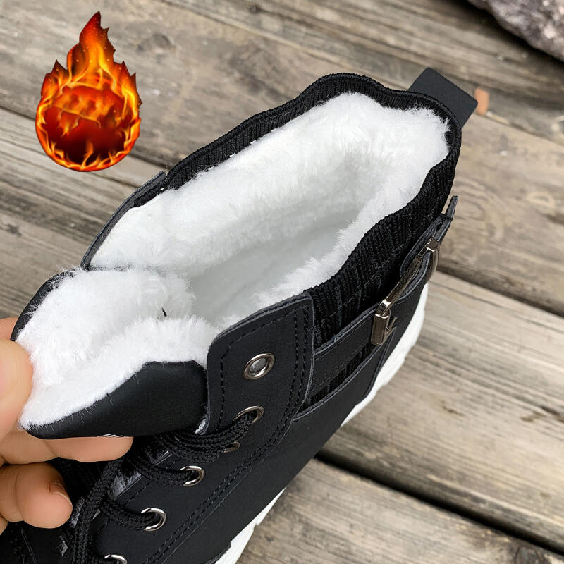 Ciepłe Grube Pluszowe Sneakersy Damskie Zimowe Wygodne Gruba Podeszwa Antypoślizgowe Futrzane Śniegowce Wodoodporne Buty Turystyczne Duży Rozmiar 45