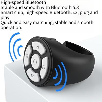 1PC Bluetooth Ring Remote Control, Phablet Phone Selfie Artifact, Mobile Phone Camera Controller Remote Control