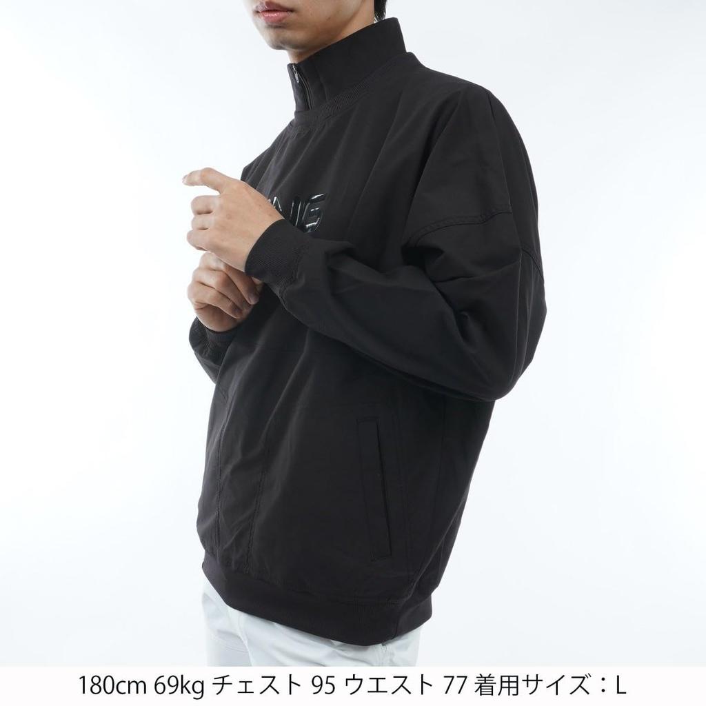 3WAY Full Zip Blouson Antibacterial and Golf Outerwear LL [Pin Apparel] Men's (removable Sleeves, Deodorizing) / / 621-4120201 010_Black