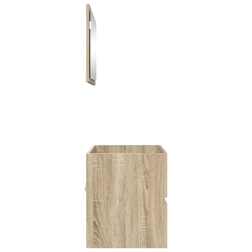 Bathroom Furniture Set Sonoma Oak Engineered Wood