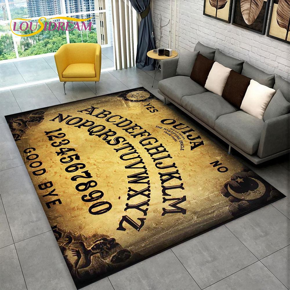 Ouija Tarot Witchcraft Gothic Area Rug,Carpet Rug for Living Room Bedroom Sofa Doormat Decoration,Kids Play Non-slip Floor Mat