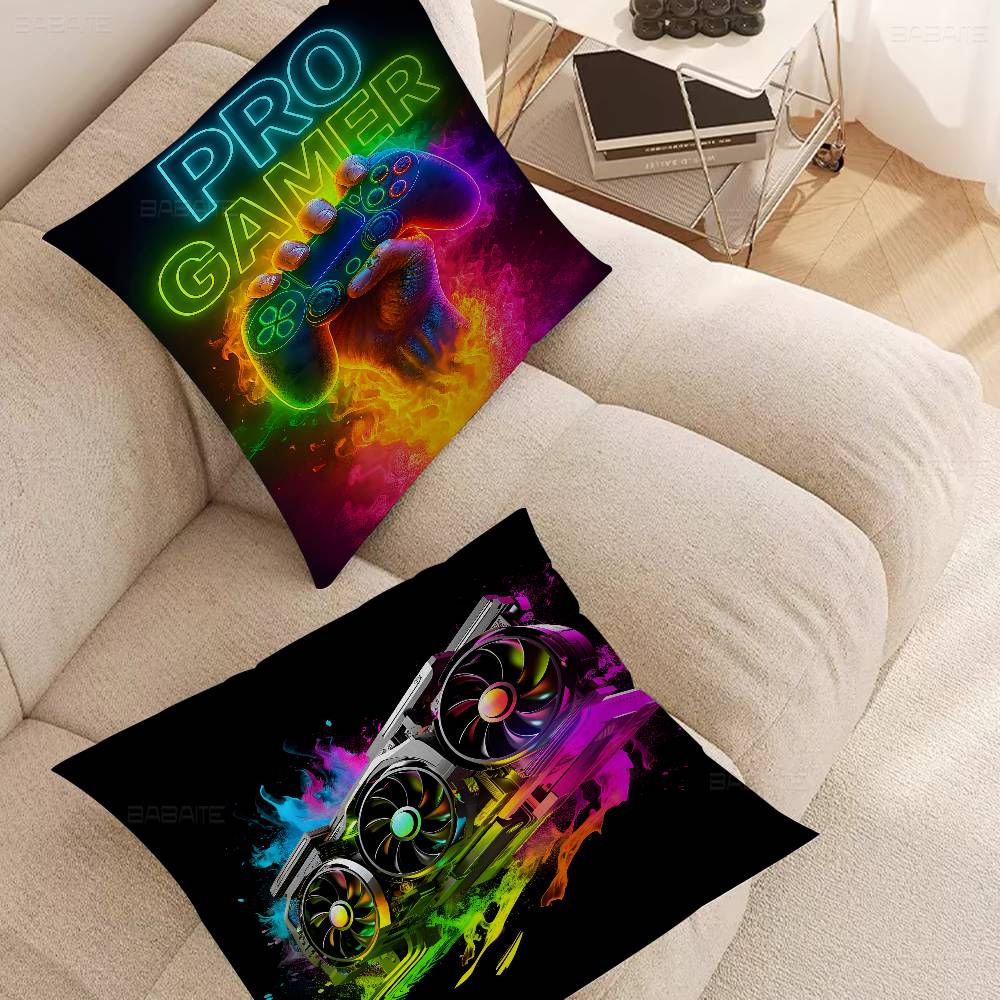 Pop Neon Video Game Character Pillow Case Cushion Cover Car Throw Pillow Case For Sofa Car Christmas Gift 40x40cm 45x45cm