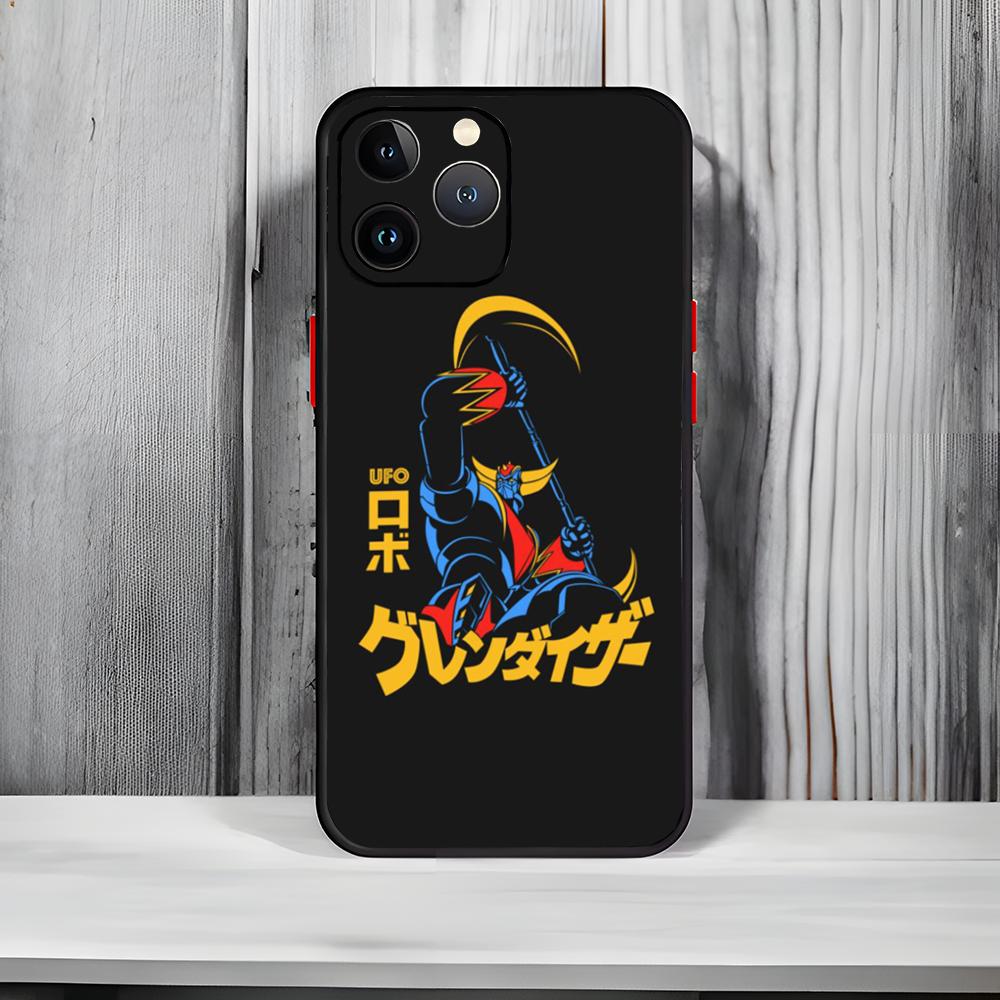 Anime U-UFO R-Robot G-Goldorak Phone Case Black Matte Thin Phone Case For iPhone17 16 15 14 13 ProMax