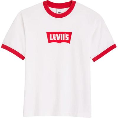 Levis Beyoncé Bendradarbiavimas SS25 Logotipo Spaudinys Kontrastingas Briaunotas Apykaklės Laismi Trumpomis Rankovėmis Marškinėliai Vyriški Marškinėliai 004AU-0001