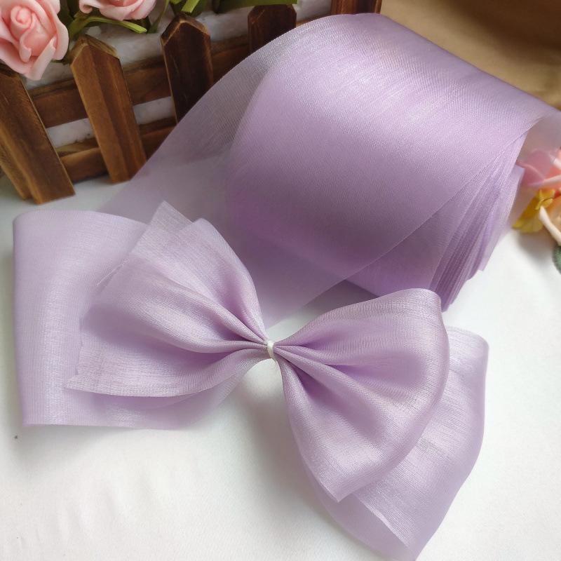 100% Polyester Pearlescent Ribbon Wide Shiny Silk DIY Hair Accessories Glitter Bow Hair Clip Fabric Ribbon 50yards/roll