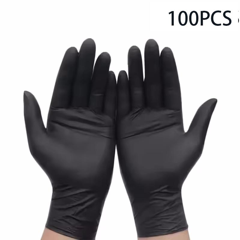 20/50/100 Stück Schwarze Nitril-Einweghandschuhe Haushalt Küche Badezimmer Reinigerhandschuhe Geschirrspülen Nagelkunst Haare Färben Haustiere
