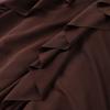 Elegant Lace Fold Dress Women Brown Deep V-neck Long Sleeve Mini Dresses Female 2025 Spring Summer Fashion Loose Lady Robe