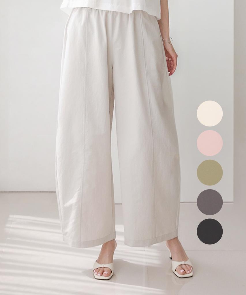 KIM YOUNG JOO GOLF Spring/Summer Front Cut Wide Daily Women'S Elastic Waist Pants Dqmlsl60