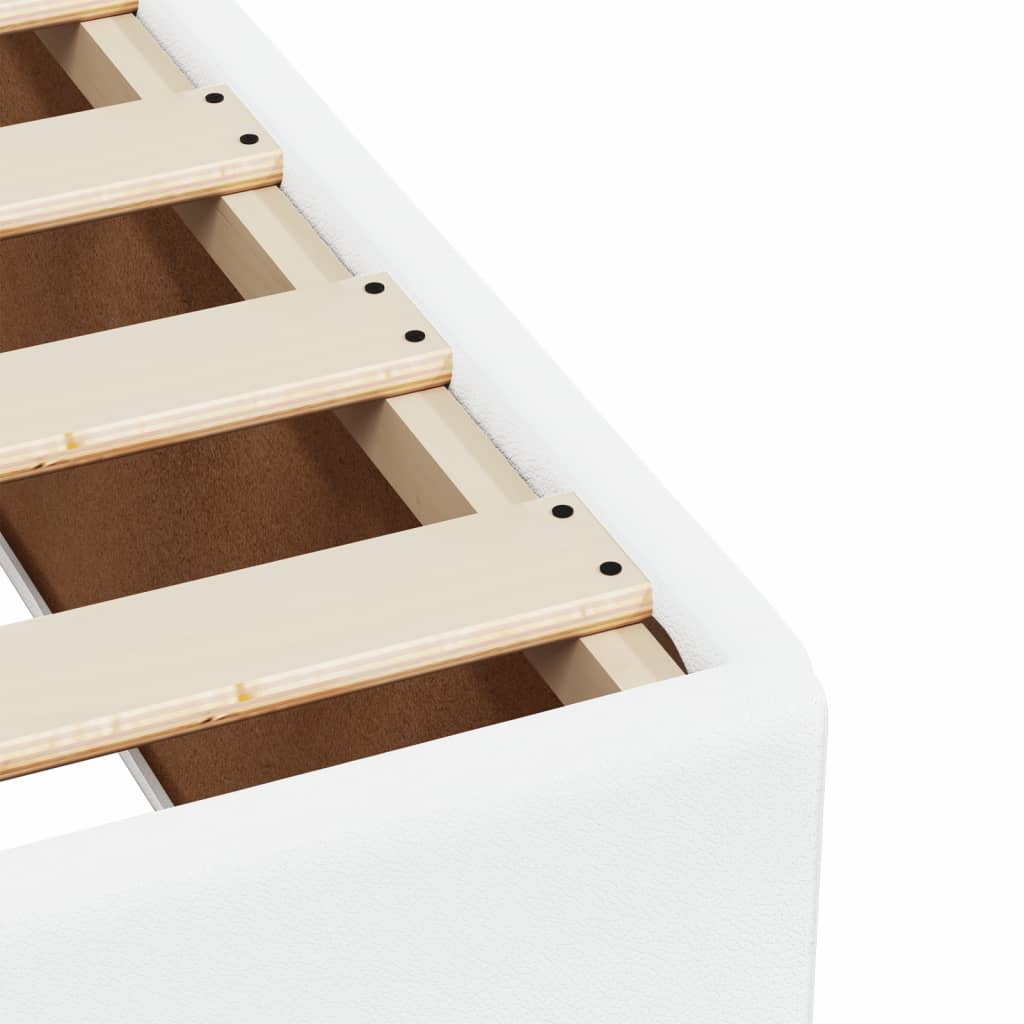 White Bed Frame 140x190 cm Faux Leather