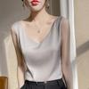 Women's Summer Silk Camisole, Satin V-Neck Top, Unique Base Layer.