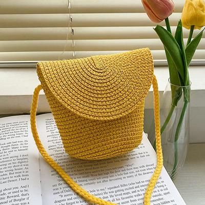 New Little Fresh Handbag French Straw Woven Bag Shoulder Bag Sen Series Bag Pastoral Crossbody Bag Summer Bag