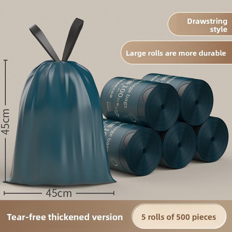Kitchen Trash Bag With Drawstring Pe Material For Household Use And Waste Disposal