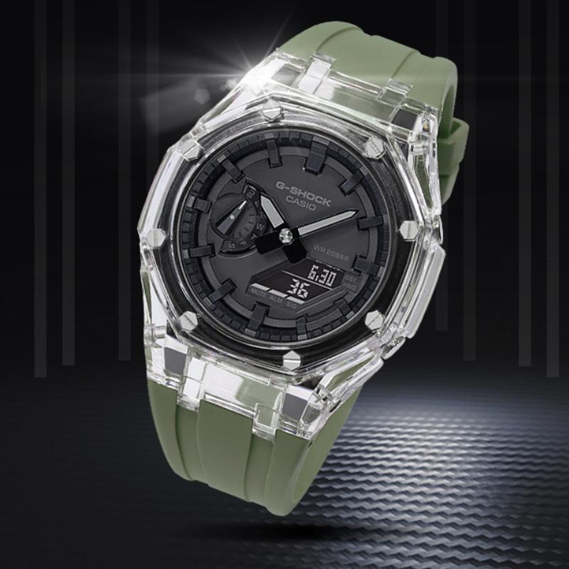Casio Unisex Liquid Crystal/Analog Dual Display Series Black Watch GA-2100-1A1-