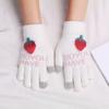 Knit Cartoon Gloves Plush Cold Proof Touchscreen Women Winter Warm Fleece Lined Student Accessory Gloves