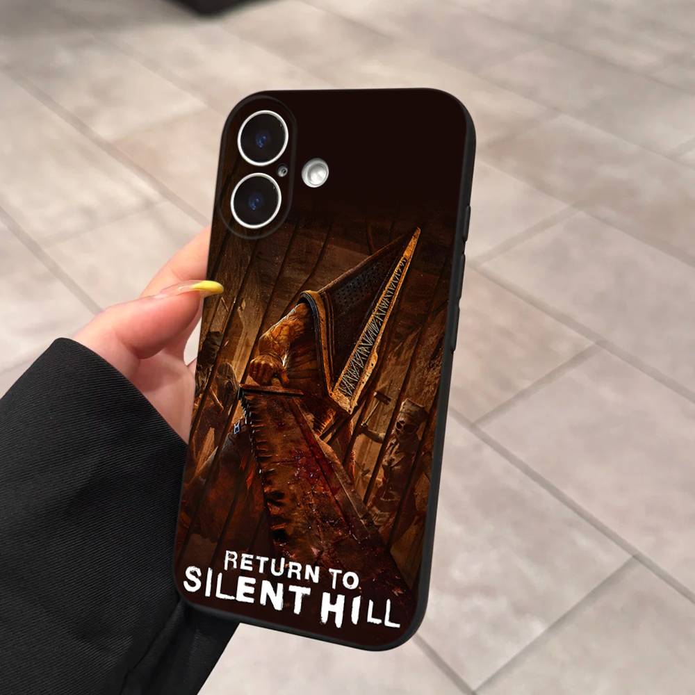 Horror Games S-Silent H-Hill Phone Case For IPhone 17 16 15 14 13 12 11 Pro Max Plus Mini Silicone Black Cover